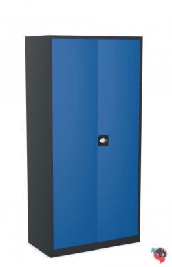 Stahl-Aktenschrank - Stahlschrank - 92 x 42  x 195 cm - Korpus schwarz - Front blau - sofort lieferbar !!!